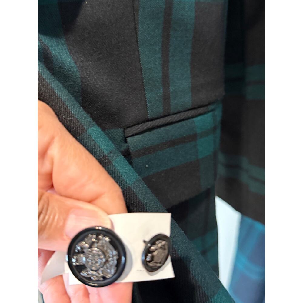 Antonio Milani, blue and green plaid, blazer and pant suit 8 3598 - Picture 12 of 16